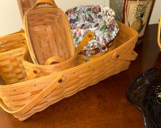 Several Longaberger baskets