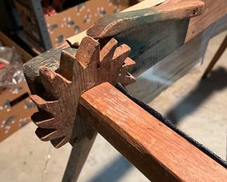 Detail of the vintage quilting rack 