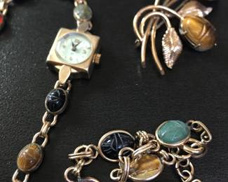 Nice assortment of jeweled and vintage jewelry