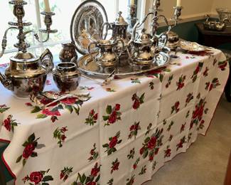 Silver plate table decor