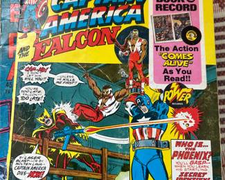 Captain America Comic Book w 45 Record Set