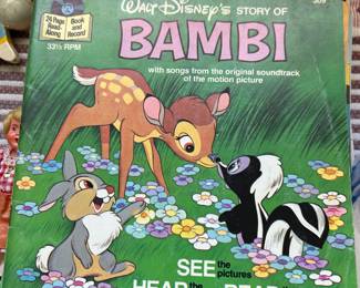Bambi Comic Book w 45 Record Set