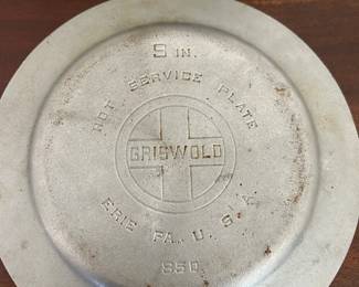Griswold 9 Inch Hot Service Plate