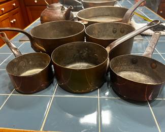 Set of 5 pieces French Handled Pots