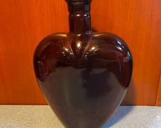 Paul Masson Amber Heart Shape Bottle 8"