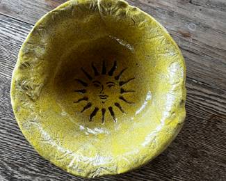 Artisan Yellow Bowl with Sun