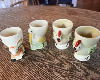 4 Egg Cups Made in England, Keele St. The Duck has a small chip as can be viewed in next photo