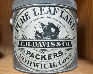 Pure Leaf Lard Norwich Conn Advertising Tin