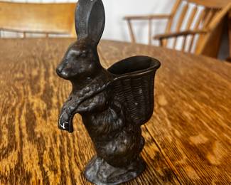 Vintage Bronze Rabbit Match holder