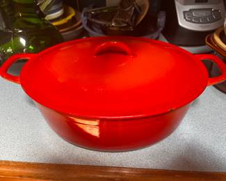 Desco Ware Belgium Cast Iron Oval Covered Pan Pot