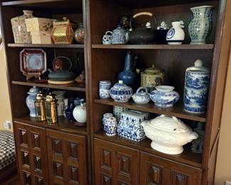 Solid Teak wood. Lots of smalls. Vases.
