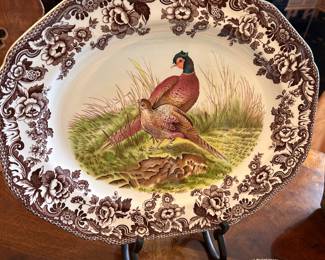 SPODE "WOODLAND" PLATTER AND PLATES