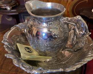 ARTHUR COURT EQUESTRIAN SALAD BOWL AND PITCHER