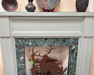 RUSTIC FIREPLACE SCREEN, POTTERY