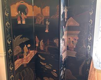 PAINTED (both sides) ASIAN SCREEN