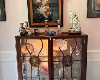 ANTIQUE LIGHTED CABINET