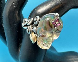 Bixby Sterling 18k Skull ring