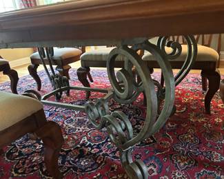 Metal base to dining room table