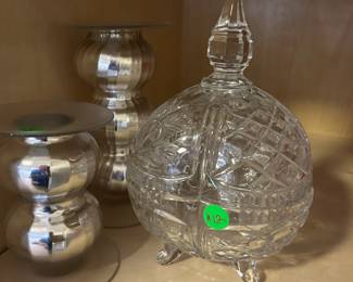 Candlesticks and candy dishes