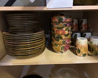 Service for 12 - Harvest Dishes - Hand Painted