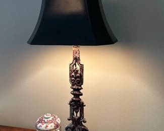 Antique English wrought iron lamps