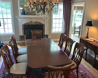 Hyundai Dining Room Table with 8 Chairs and metal base