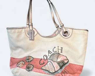 Coach Sea Shell Tote Bag with Wristlet