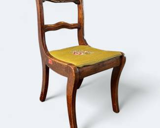 Art Deco Solid Wood Rose Back Chair