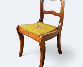 Art Deco Solid Wood Rose Back Chair