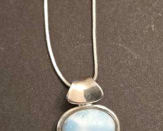 Marahlago Sterling Silver Larimar Earring, Bracelet and Necklace 