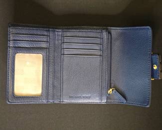 Michael Kors Trifold Navy Blue Clutch Wallet