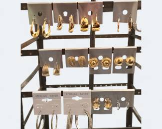 14K Gold And Sterling Silver Earrings