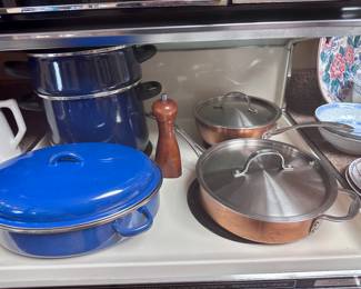 Calphalon & blue enamel Megaware.