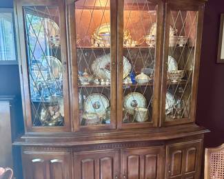 Lighted china cabinet.