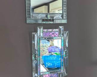 Artisan stained glass mirrors.