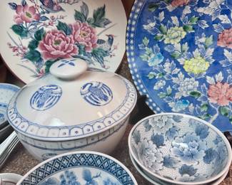 Asian serving dishes.