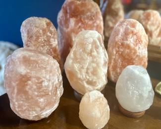 Large selection of salt lamps.