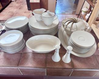 Lenox Olympia platinum china set.