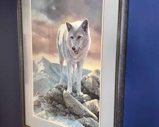 B.K. Marris signed wolf print.