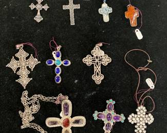 Sterling crosses and retired James Avery.