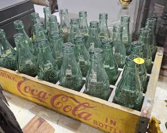 WOODEN COCA COLA CRATE / BOTTLES