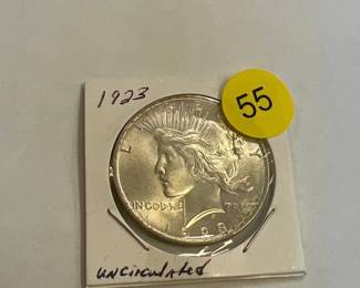 1923 UNCIRCULATED SILVER PEACE DOLLAR