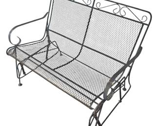 Outdoor Glider Bench Seat in Black Wire