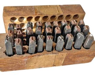 Vintage Steel Letter Punch Set Alphabet