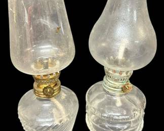 Vintage Clear Glass Oil Lamps