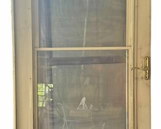 White Storm Door with Glass Window