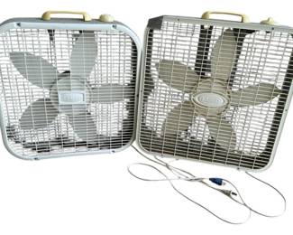 Two 3Speed Box Utility Fans Lasko Galaxy