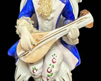Victorian Man with Instrument Figurine