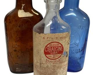 Antique Apothecary Glass Medicine Bottles