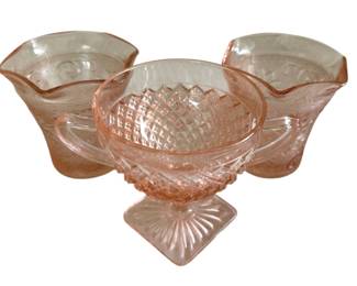 Vintage Pink Depression Glass Cups